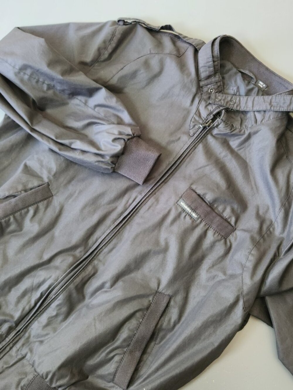 VTG Members Only Bomber Jacket Mens Black Original 80s Iconic Racer Size 40 Med